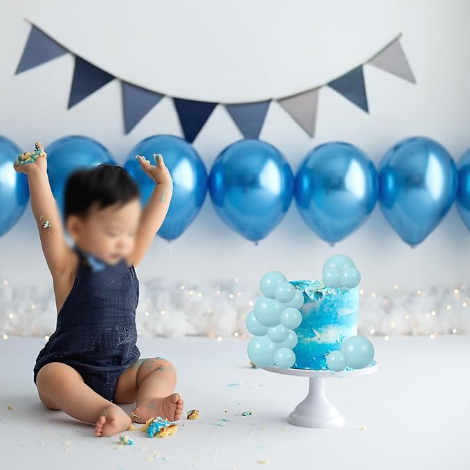 Gyufise 30Pcs Balls Cake Topper DIY Cake Insert Toppers Ball Cake Picks Cupcake Topper for Birthday Party Baby Shower Wedding Cake Decoration Blue