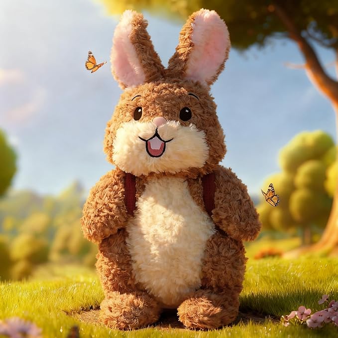 PuffPop-Rabbit Plush Toys, Cute Rabbit Plush Toys, Rabbits Carrying Radishes, Gifts for Children, Easter Rabbit Gifts (8-inch)