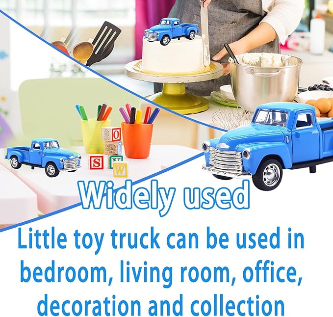 Little Blue Truck Toy for Toddlers 2 3 4 5 6 7 8 Year Old Boys Girls,1:32 Alloy Toddlers Car Toy Driveable,Car Door Can Open,Toy Trucks for Kids Easter Christmas Birthday Gifts