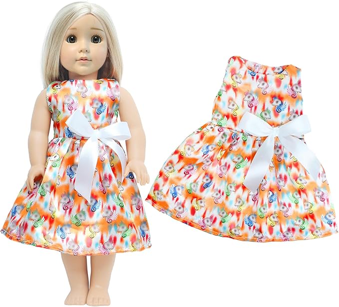 5 Sets 18 Inch Girl Doll Wedding Gown, Fashion Clothes and Accessories, 1 Bride Gown with Veil, 4 Satin Doll Dresses, Gift for American Doll Clothing