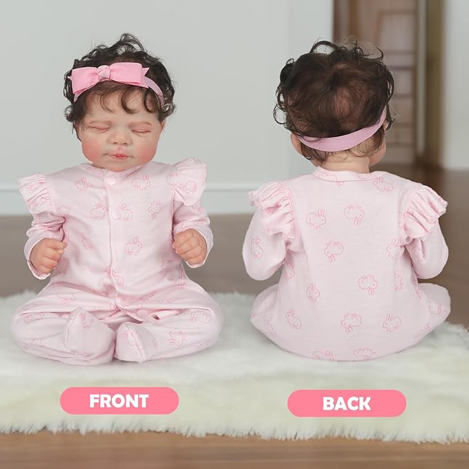 Realistic Reborn Baby Doll Clothes 16-18 inch 2pcs Pink Outfits Clothing Set Accessories Suitable for Reborn Babies and Newborns