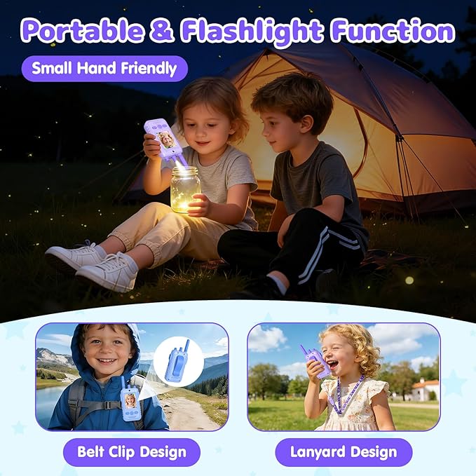 Walkie Talkies for Kids Video Toys, 2Pack Rechargeable Video Intercom Kids Walkies Talkies with 2.0" IPS Screen & Long Range, Outdoor Christmas Birthday Gifts for Boys Girls 3-12 Year Old