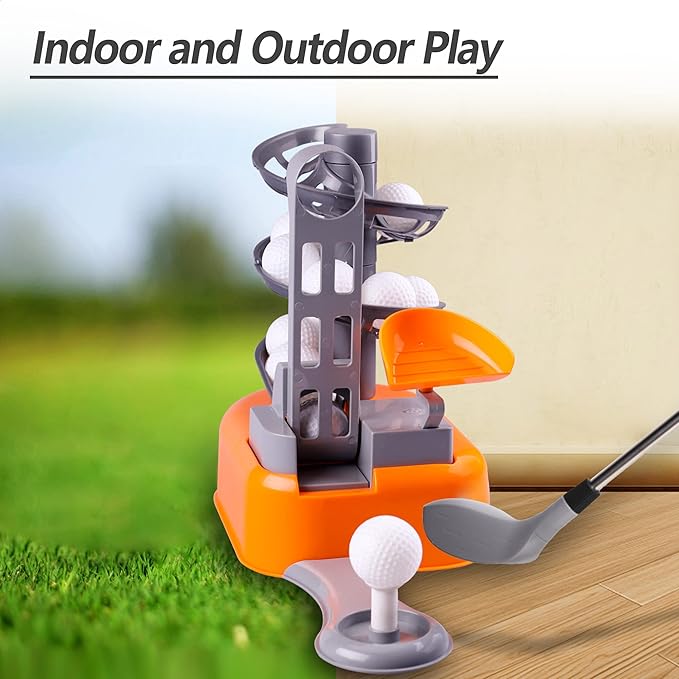 iPlay, iLearn Kids Golf Toys Set W/Left & Right Club Head, Boys Outdoor Sport Toy Age 3-5, Toddler Indoor Golf Ball Game, Child Exercise Active, Yard Play Birthday Gift 4 6 7 8 Year Olds Toddler Girl