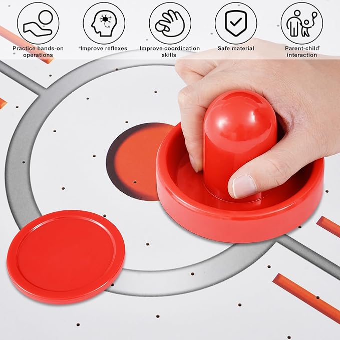 Air Hockey Pushers and Air Hockey Pucks, Indoor Games Goal Handles Paddles Replacement Accessories Set for Game Tables Equipment