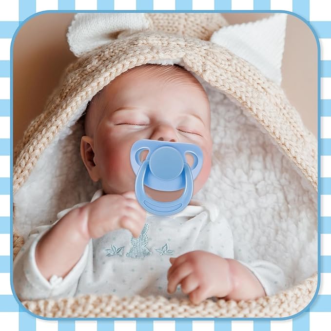 Jexine 4 Pieces Reborn Doll Accessories, Includes 2 Magnetic Pacifier and 2 Doll Bottles, Feeding Bottle Gift for Shower Birthday, Random Pattern(125 ml,Cute,Pink,Blue)
