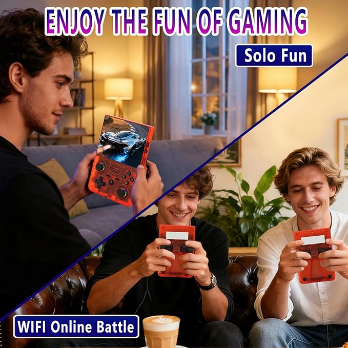 2026 NEW Upgrade RF45V Retro Handheld Game Console - 4.5 Inch Ultra-Large Screen,Support 18000+Classic Games,64G TF Card,4000mAh Battery,Linux System,Birthday Gift for Adult or Friends - Red