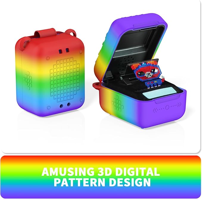 Soft Silicone Case for Bitzee Interactive Toy Digital Pet, Shockproof and Protective Carrying Case for Bitzee Interactive Electronic Pets with Lanyard (Rainbow)