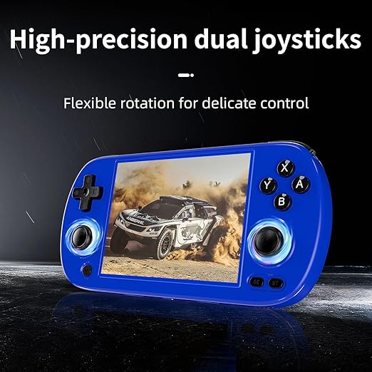 RG40XX H Retro Handheld Game Console RG40XXH Portable Gaming Console with 4'' IPS Screen Linux System Built-in 64G TF Card Preloaded Games 5000+ RG40XX H Supports 5G WiFi Bluetooth 4.2 Blue
