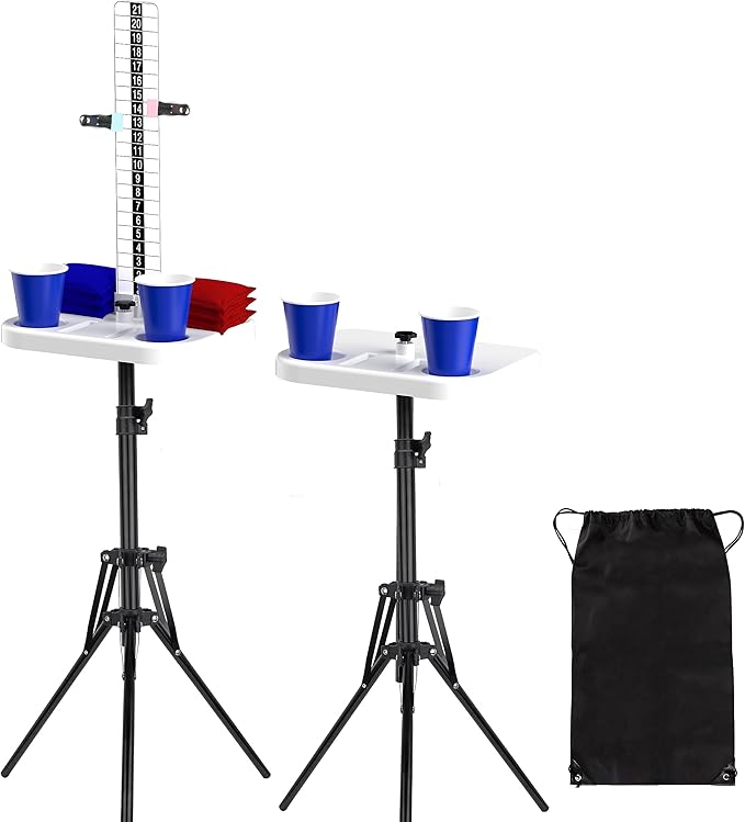 Teamaze Cornhole Scoreboard 2 Sets Cornhole Score Keeper with Drink Holder Corn Hole Game Accessories for Outside, Yard Game