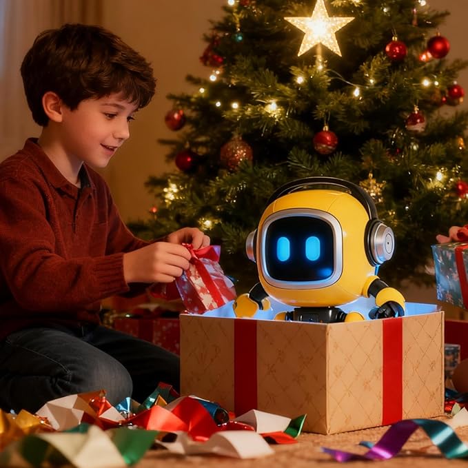 AI Robot Toy – ABS Desktop Size | Intelligent Conversational Companion with Voice Interaction Knowledge Q and A Interactive Games Storytelling | for Educational Learning Office Desk