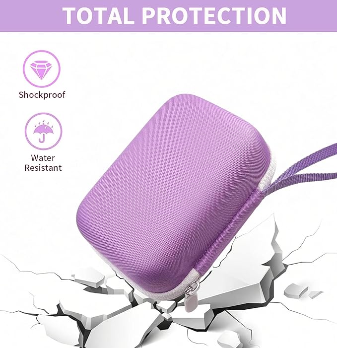 Miojoy Hard Carrying Case and Silicone Cover for Yoto Mini, Protective Travel Carrier for Kids and Adventure Jacket with Card Pouch 3 in 1 Accessories Set for Yoto Mini Player, Lavender