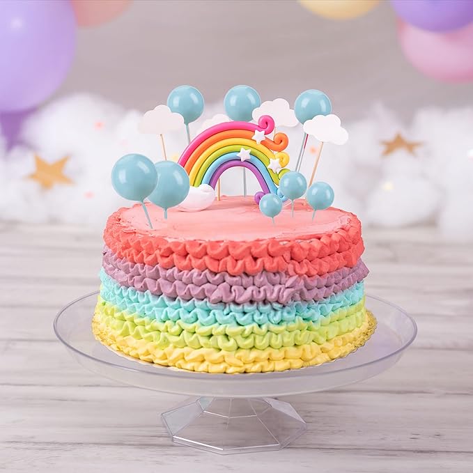 Gyufise 30Pcs Balls Cake Topper DIY Cake Insert Toppers Ball Cake Picks Cupcake Topper for Birthday Party Baby Shower Wedding Cake Decoration Blue