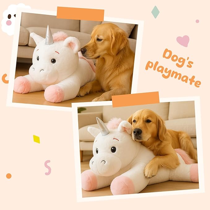 Unicorn Stuffed Animal, Giant 32" Stuffed Plush,Large Soft Plush Unicorn Toy Birthday Holiday Party Gifts for Kids Girls