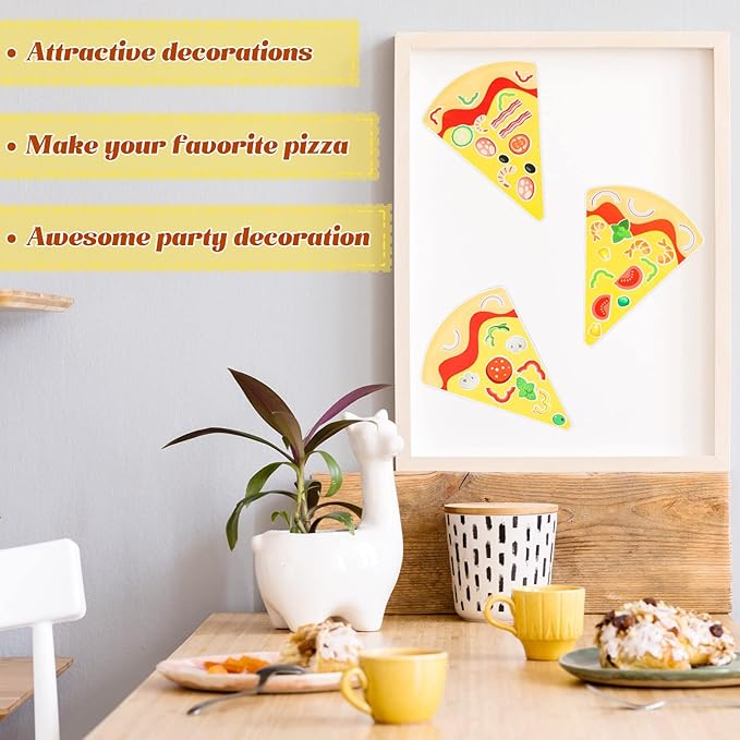 Zonon 48 Sheets Make a Pizza Stickers, Make Your Own Pizza Stickers Crafts Party Supplies Turtle Party Decorations Turtle Favors for DIY Arts Birthday Games Family Night