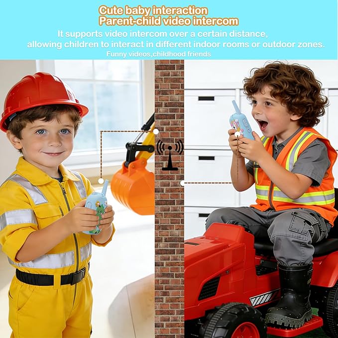 2 Pack Video Walkie Talkies for Kids Rechargeable Digital Toy Walkie-talkies with Camera Long Range for Boys Girls Age 3-5 Children