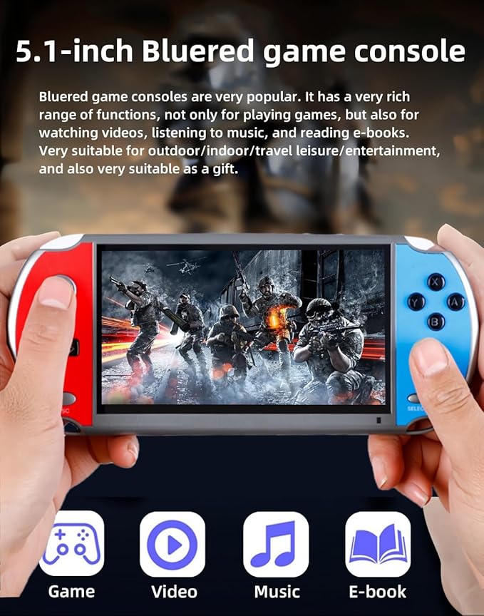 5.1 inch Colorful Video Game Console Multiple Simulators Built in Free Games Can Save/add/Delete Electronic Game Handheld Gaming Retro Portable Game Device Toys Children