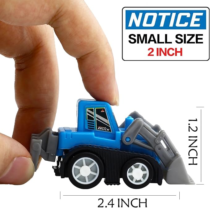 Yeonha Toys Pull Back Vehicles, 12 Pack Mini Assorted Construction Vehicles and Race Car Toy for Kids and Toddlers