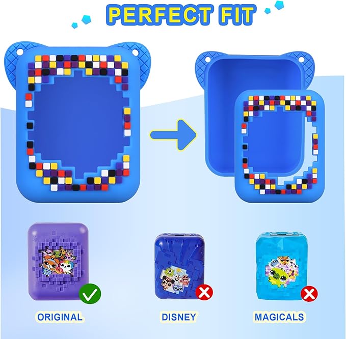 Silicone Cover Case for BITZEE Interactive Toy Digital Pet with 15 Animals Inside, Soft Silicone Protective Bag, Protective Skin Sleeve for Bitzee Virtual Electronic Pets Accessories, Blue