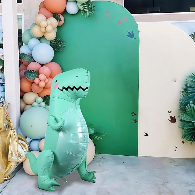 43" Large 3D Dinosaur Balloon for Party Decorations, Cute Giant Self Standing Inflatable Dinosaur Balloons, Dino Foil Balloons for Kids Jungle Dino Themed Baby Shower Birthday Party Decor Supplies