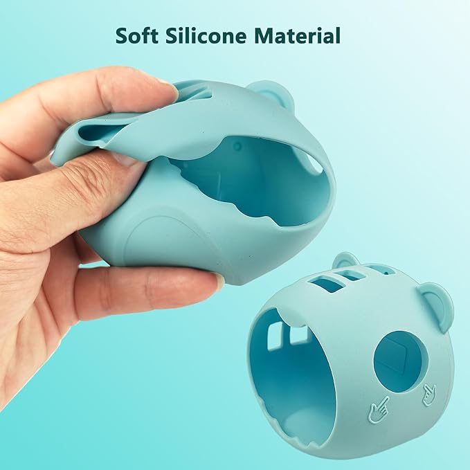 Silicone Cover Case for Punirunes Interactive Digital Toy Squishy Characters Pet, Screen Protector for Punirunes Virtual Electronic Pets Accessories(Silicone Case and Lanyard) (Teal)