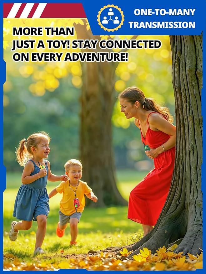 Walkie Talkies for Kids Rechargeable,Long Range 2 Way Radio, Outdoor Camping Games Party Toys for 3 4 5 8-12 Year Old Boys Birthday Xmas Gift for Kids, 3 Pack