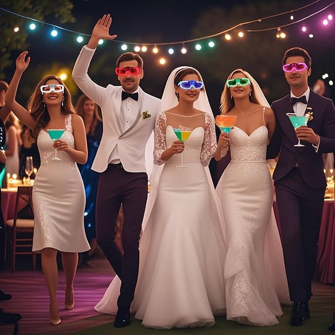 28 Packs LED Glasses 5 neon color 3 Light Modes Glow Sticks Light Up Glasses,Glow In The Dark Party Supplies Favors for Kids Adults Flashing toy fit Valentine's Day Easter Christmas Halloween Birthday