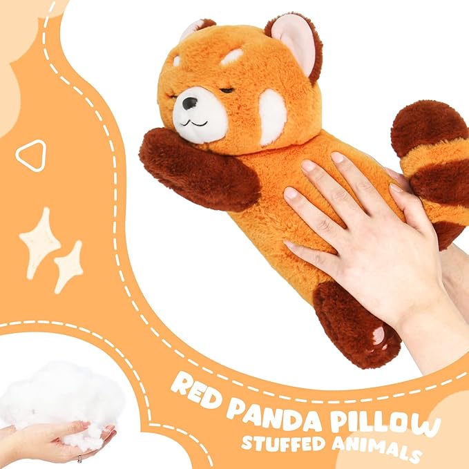 Big Red Panda Stuffed Animal Pillow Cute Plush Toy Plushie Christmas Birthday Valentine's Day Gift for Girlfriend Kids Birthday 19.7" Red Panda Pillow