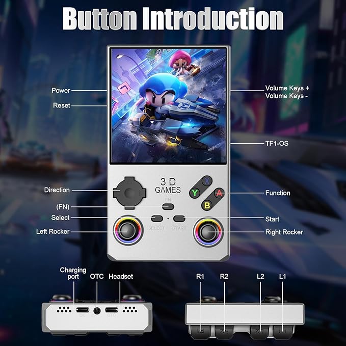 2026 V40MAX Upgraded Retro Handheld Game Console, Built in 40,000+Classic Games, 40+Simulators, Linux System, 4.0-inch 4K HD IPS Screen Video Player, 256GB, Portable Pocket Arcade Console(Silvery)