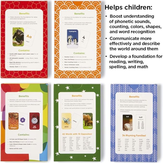 Think Tank Scholar 180 Preschool Flash Cards & 520 Sight Words Flash Cards Bundle - 10 Different Packs of Learning Cards.