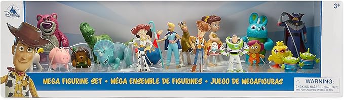 Disney Store Official Toy Story Mega Figure Set- 19 Fully Sculpted Figurines - Includes Woody, Buzz Lightyear, Jessie, Rex, & More - Perfect Pixar Gift for Fans of Toy Figures & Playsets
