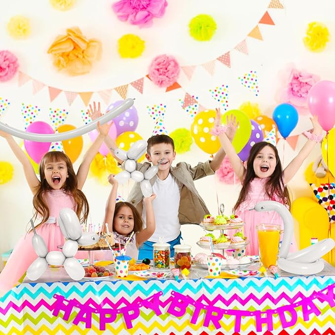 100Pcs Sand White 260 balloons, Thickening Latex Cream 260q Balloons for Animal Model, Long Twisting Balloons for Halloween Xmas Presents, Animal Shape Weddings, Birthdays Clowns.(Sand white)