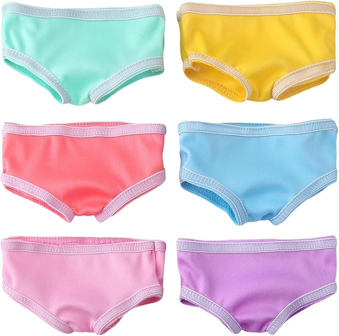 6 Pairs Doll Underpants Accessories Underwear Diapers for 16-18 Inch Baby Dolls, Doll Clothes Compatible with Most Brands 18" Dolls