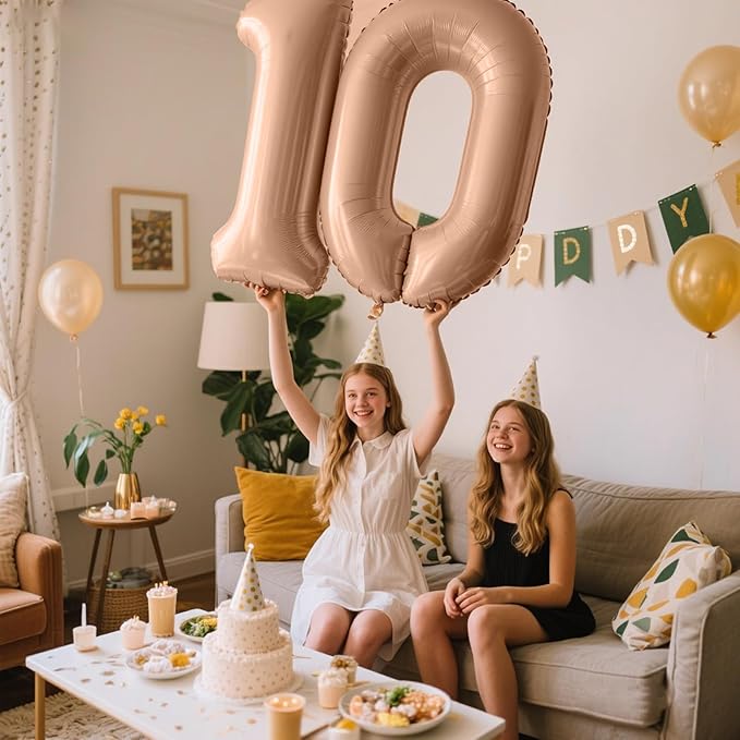 40 Inch Caramel Balloon Number 0 Balloon, Jumbo Mylar Foil Helium Balloon for 10 20 30 40 50 60 70 80 90 100 2025 Birthday Digital Balloons for Birthday Party,Wedding Anniversary Party Decorations