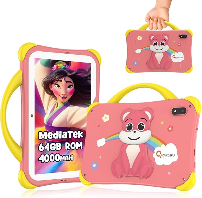 CWOWDEFU Kid's Tablet, 7' Tablet for Kids, 64Gb Android 14 Tablet Features 4000mAh Battery, Bluetooth 5.0, 5G WiFi, 5MP+2MP Dual Camera, Best Gift for Children