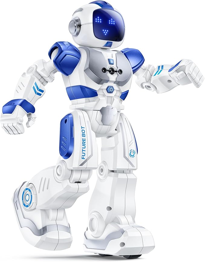 Ruko 6088 Programmable Robot with Gesture Cotrol, Remote Control & APP Control, Rechargeable Robots Toys for Boys and Girls, Interactive LED Faces, Q&A Games, Gift for Kids 3–6, Blue