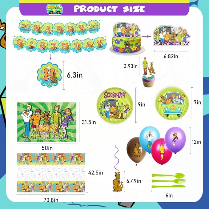 Dog Birthday Party Decorations Supplies, Including Birthday Banner, Tablecloth, Backdrop, Hanging Swirls, Balloons, Cake Toppers, Plates, Forks, Spoons for Dog Party Supplies