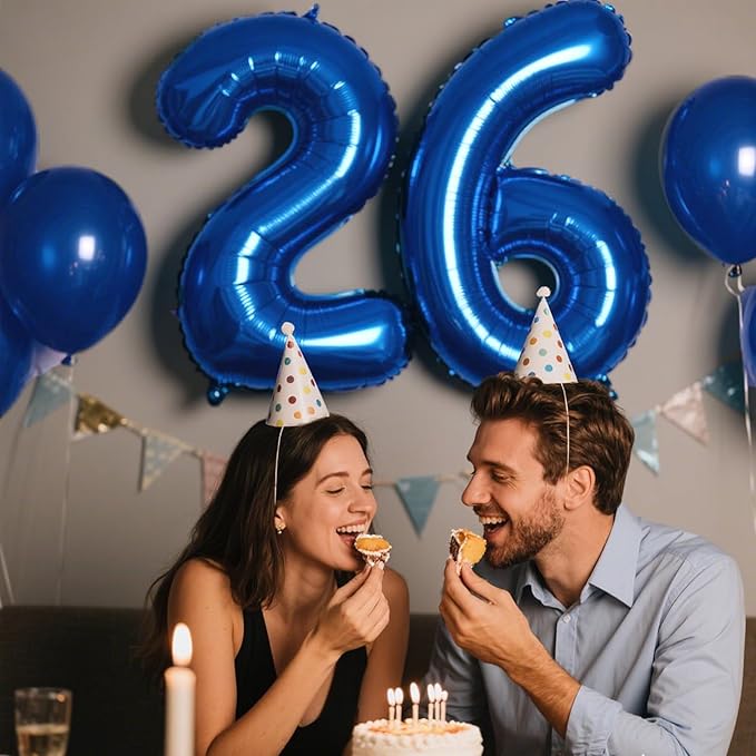 40 Inch Navy blue Number 26 Digital Balloon,Jumbo Mylar Foil Helium Balloon for 26 Balloons for Birthday Party,Wedding Anniversary Party Decorations