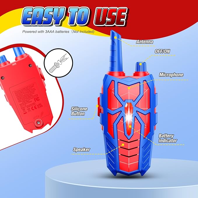 Walkie Talkies Toys for Kids : Christmas Birthday Gifts for Boys Ages 3 4 5 6 7 8 9 10 Kid Walkie Talkies 2 Pack Outdoor Hiking Toy for 5-7 Year Old Boy Gift 2 Way Radio for Boys Kids Age 3-12