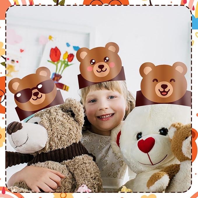 24 Pcs Party Hats for Kids Paper Headbands Crown for Boys Girls, Birthday Party Decoration Favors