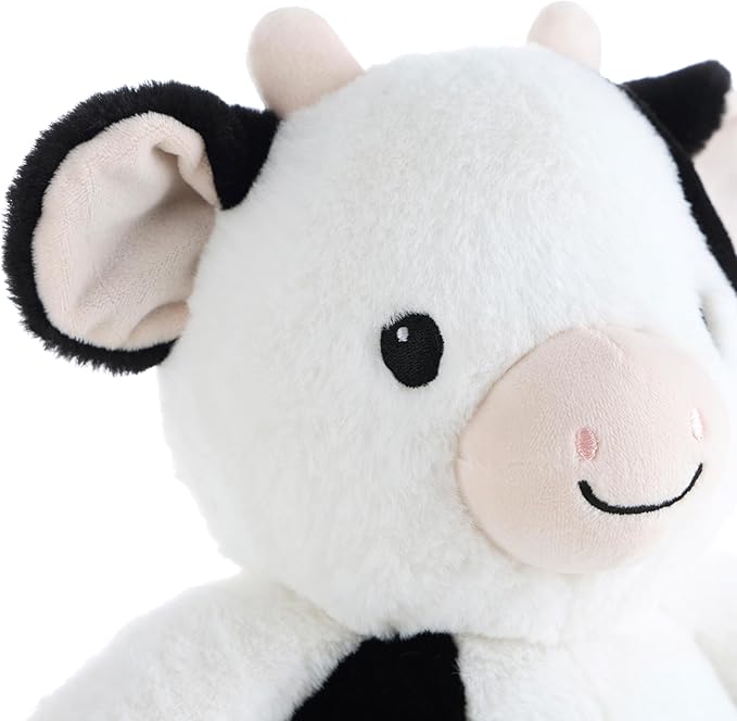 The Peanutshell Plush Cow Stuffed Animal - 10 inch - Baby Safe - Machine Washable - Soft Cow Baby Toys, Newborn Infant Toddler, Plushies for Boys Girls, Stuffies, Farm Nursery Decor