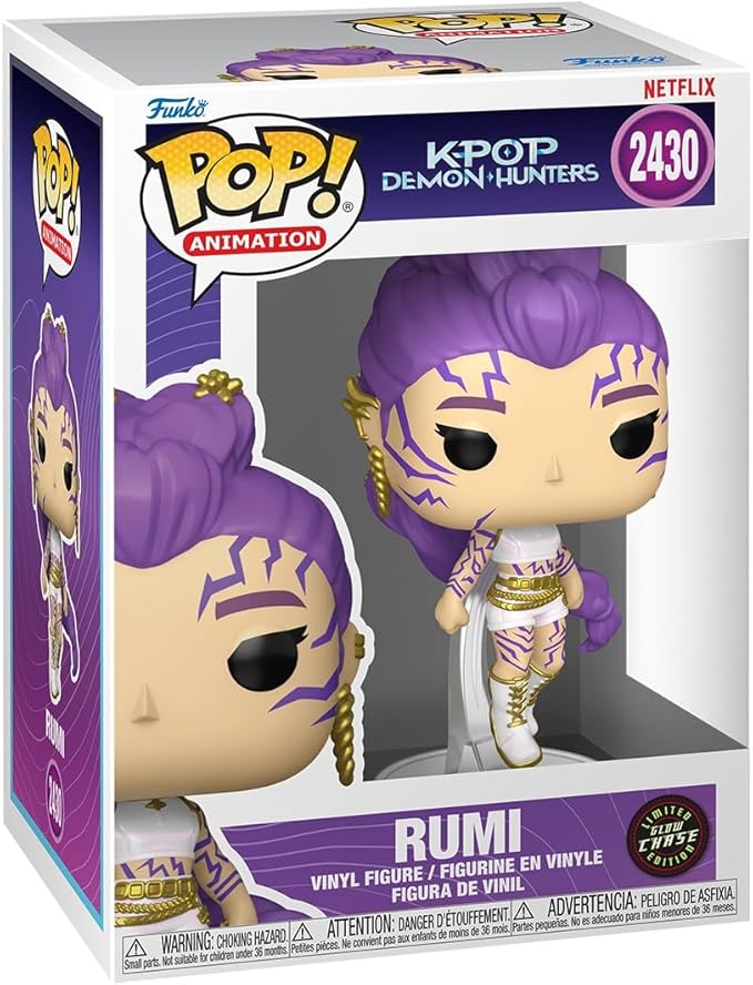 Funko Pop! Animation: Kpop Demon Hunters - Rumi - 1/6 Odds for Rare Chase Variant - Glow in The Dark - Collectable Vinyl Figure - Gift Idea - Official Merchandise - Toys for Kids & Adults