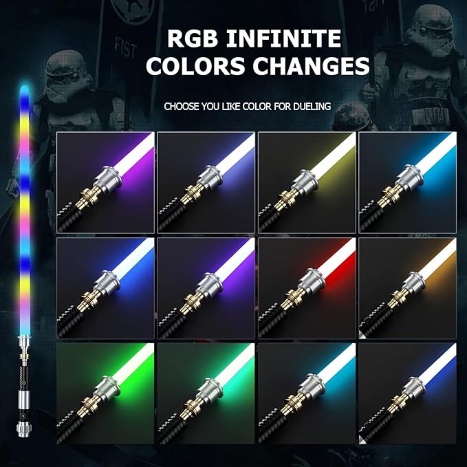 Upgrade App Control OBW Dueling Lightsaber, Smooth Swing 34 Sound Effects 12 Light Effects, 16 Colors and Infinite Change Metal Light Saber for Adults (Pixel-OBW)