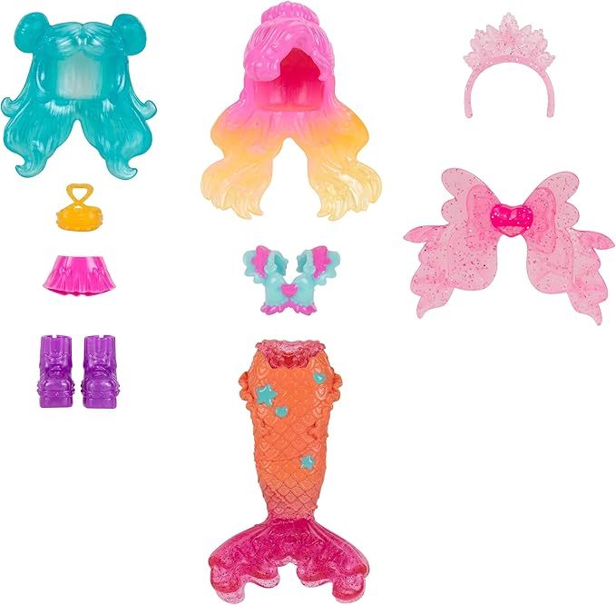 3” Light Mermaid Fashion Doll - 1 Figure with 9 Fashion Accessories - Virtual Item Code Included - Series 3 - Ages 5+