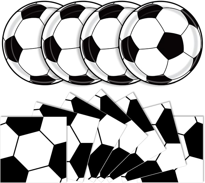 40 Pcs Soccer Plates and Napkins Party Supplies, Soccer Birthday Party Decorations Disposable Paper Plates and Napkins Tableware Set for Sports Theme Birthday Baby Shower Serves 20