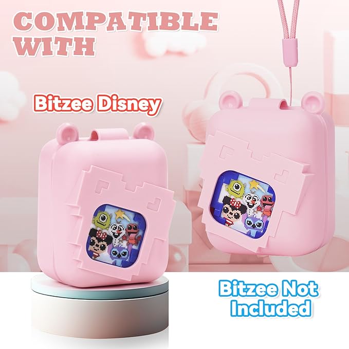 MGZNMTY Silicone Case for Bitzee Disney Interactive Toy Digital Pet and Case, Protective Skin Cover for New Bitsy Electronic Virtual Pet (Pink)
