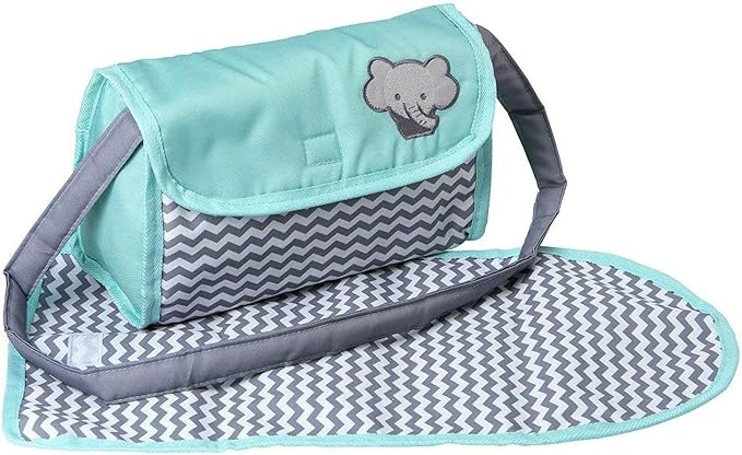Adora Zigzag Baby Doll Diaper Bag & Doll Accessories Set - Includes Changing Mat, Diaper and Diaper Bag for Ages 3 and Up - Zig Zag Print