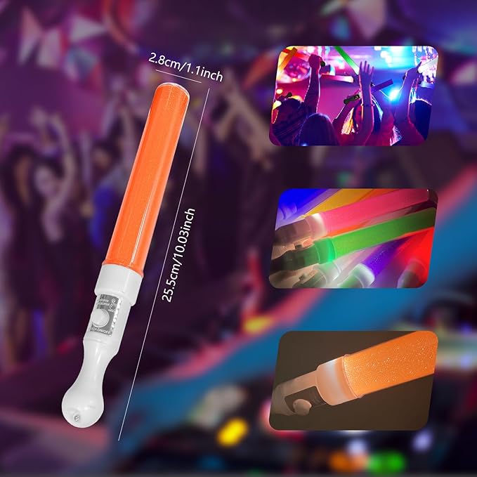 M.best 24Pcs Glow Sticks Party Packs, Glow in The Dark Party Supplies, LED Light Up Wands Sticks Party Favors for Wedding, Raves, Concert, Camping, New Year, Carnival, Halloween