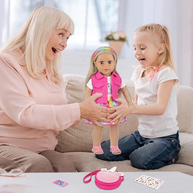 18 Inch American Doll Clothes and Accessories Casual Playset for Parent-Child Interaction Birthday Christmas Thanksgiving Day Gift Outdoor Accessories (Not Include Doll)