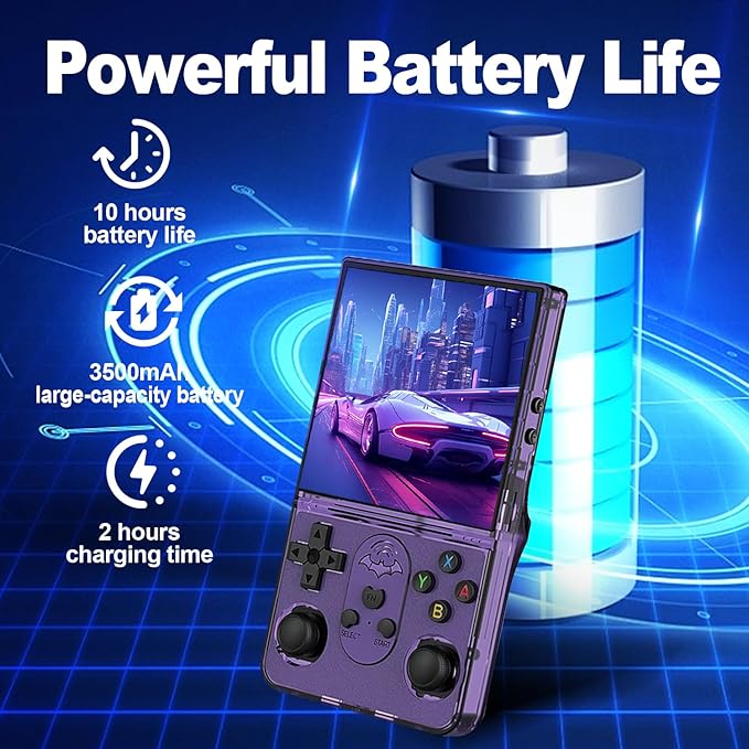 S600 Retro Gaming Console, Retro Handheld Console 4.0'' Screen Linux System, 64G TF Card, Support 30+ Simulators, 3500mAh Rechargeable Portable Pocket Arcade