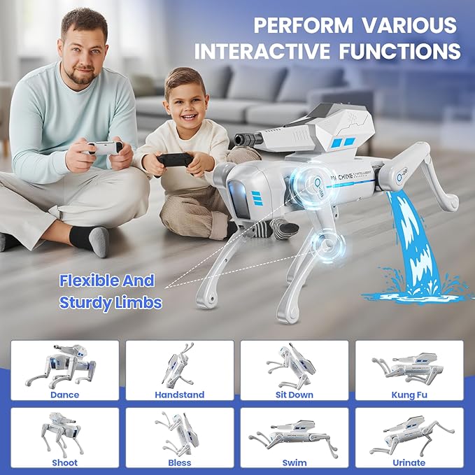Smart Robot Dog Toy for Kids, Interactive STEM Robot Pet with Blaster, Voice & Remote Control, App Programming, 30+ Actions, Bionic Walking, Robotic Dog Birthday Gifts for Boys Girls Age 6+